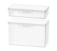 Dispenser porta assorbenti - Tampone in cotone acrilico trasparente | Organizer con coperchio per trucchi da bagno, viaggi, Qtip e cotton fioc, contenitori trasparenti per piccoli oggetti