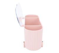 Dispenser Porta Qtip a 3 Scomparti, Contenitori da Bagno, Organizer Multifunzionale per Batuffoli di Cotone, Porta Spugne per Trucco con Coperchio Trasparente per Batuffoli di
