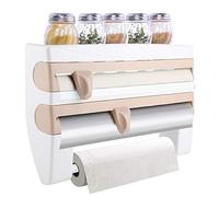 Dispenser Porta Rotolo e Pellicola Trasparente a Parete, Porta Rotolo da Porta Pellicola da Porta Pellicola Multifunzionale Porta Pellicola per tovaglioli di Carta Fino a 28 cm, 15,35