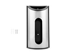Dispenser porta sacchetti in acciaio inox con supporto, organizzatore a parete per sacchetti della spesa da, capace di contenere 15-20 sacchetti, finitura argento in acciaio