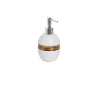 DISPENSER PORTA SAPONE LIQUIDO DA APPOGGIO ACCESSORI BAGNO BIANCO BRONZO AFRA