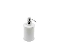 DISPENSER PORTA SAPONE LIQUIDO DA APPOGGIO SET ACCESSORI BAGNO BIANCO IMPERO
