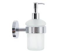 Dispenser porta sapone per sapone liquido in acciaio e vetro