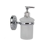 DISPENSER PORTASAPONE LIQUIDO VETRO SATINATO FISSAGGIO A PARETE BAGNO 15CM 69181