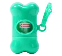 Dispenser portatile per sacchetti per escrementi di cani a forma di osso, per raccogliere le cacce, organizer per sacchetti della spazzatura per esterni, Kbo178 (verde, 8,5 x 3,5 cm)