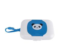 Dispenser Portatile per Salviette Umidificate Bambino, Custodia Riutilizzabile per Passeggino con Tessuto Morbido, Portasalviette da Viaggio per Neonato (Blu)