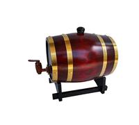 Dispenser Rustico in Rovere con Supporto, Botte di Vino in Legno con Rubinetto, Ideale per la Produzione di Birra Fatta in Casa, Taverna, Deposito di Liquori(A,5L)