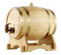 Dispenser Rustico in Rovere con Supporto, Botte di Vino in Legno con Rubinetto, Ideale per la Produzione di Birra Fatta in Casa, Taverna, Deposito di Liquori(C,10L)