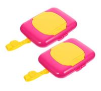 Dispenser Salviette Portatile Ricaricabile 2 Pezzi per Ragazzo Ragazza | PP e Silicone, Apertura Ampia, Uso una Mano, da Appendere al Seggiolone
