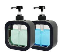 Dispenser Sapone, 2 Pezzi Distributore di Lozione, 300 ml Flaconi Dispenser, Dosatore Bottiglie a Pompa in Plastica Trasparente, Distributore di Balsamo Ricaricabile, Nero(Riutilizzabile)