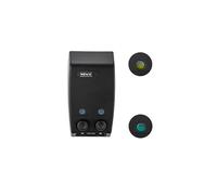 Dispenser Sapone a Parete - Dispenser Sapone con 2 Recipienti, in Plastica, 13.5x25x8cm, Nero