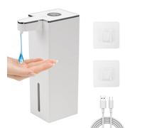 Dispenser Sapone Automatico, 400ml Dosatore Sapone Bagno con Sensore a Infrarossi (0.25s), Ricaricabile USB & Montaggio a Parete Senza Fori, Distributore Liquido Adatto per Cucina(Bianco)