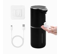 Dispenser Sapone Automatico Elettrico, 380ml Dosatore Sapone Schiuma con Sensore, Erogatore Schiuma Muro, Distributore di Sapone 4 Livellii USB Ricaricabile, Impermeabile IPX5 Cucina Doccia (Nero)
