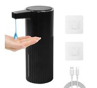 Dispenser Sapone Automatico Senza Contatto, 400ml Dosatore Sapone Bagno con Sensore a Infrarossi, Ricaricabile USB, IPX5 Impermeabile, Senza Forare Distributore Liquido per Bagno/Cucina(Bianco)