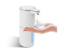 Dispenser Sapone Bagno, 400ml Dispenser Sapone Automatico, Erogatore Sapone Schiuma, Senza Contatto, Ricaricabile Tramite Usb, Con 4 Livelli Di Regolazione, Per Bagno, Cucina E Hotel (Bianco)