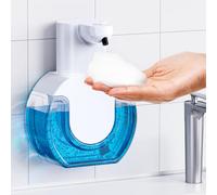 Dispenser Sapone Bagno Automatico,420 ml Dispenser Sapone Cucina Elettrico Parete Schiuma,4 Livelli Regolabili Ricaricabile via USB per Cucina Bagno