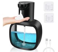 Dispenser Sapone Bagno Automatico, 500 ML Dispenser Sapone Cucina Elettrico Parete Schiuma, Erogatore di Sapone Elettrico con Sensore, 4 Livelli Regolabili Ricaricabile Via USB per Cucina Bagno