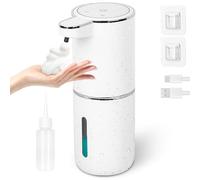Dispenser Sapone Bagno Automatico con Sensore Infraross, 380ml Impermeabile Dispenser Sapone Muro Senza Foratura, USB Ricaricabile Nessun Tocco Dosatore Sapone Per Bagno, Hotel, bagno
