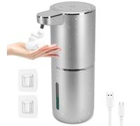 Dispenser Sapone Bagno Automatico con Sensore Infraross, Impermeabile Dispenser Sapone Muro Senza Foratura, USB Ricaricabile Nessun Tocco Dosatore Sapone Per Bagno, Hotel, bagno
