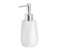 Dispenser Sapone Bagno Ceramica Bianco 250 ml, Dosatore Sapone Cucina - Soap Dispenser Ricaricabile per Lavabo e Piano Cucina