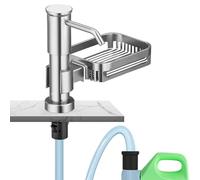 dispenser sapone cucina，accessori lavello cucina，dispenser detersivo piatti，Con tubo in silicone lungo un metro, cestello di scarico in spugna
