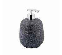 METAFORM, Afra, Dispenser Sapone da Appoggio in Poliresina Grigio Pietra, 10,5 x 18 cm
