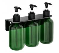 Dispenser Sapone da Parete 300ML Pompa Manuale Portabottiglie per Gel Doccia per