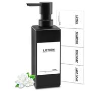 Dispenser Sapone Doccia Nero 350ml Dispenser Doccia Shampoo e Bagnoschiuma Quadrato Dispenser Sapone Bagno Liquido Vetro con Testa di Pompa in Plastica per Bagno, Cucina