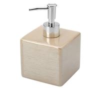 Dispenser Sapone In Ceramica Lucida Beige A Forma Di Cubo