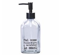 Dispenser sapone liquido 410 ml in vetro trasparente, S.P.Q.eRe