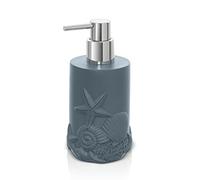 Dispenser Sapone Liquido Turchese Cobalto 470 ml in Resina, con dosatore Cromato e Intagli a decori Marino, Linea Coral