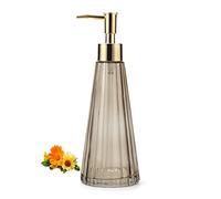 Dispenser Sapone Liquido Vetro per Bagno Cucina Dosasapone con Pompa 10oz/300ml Marrone