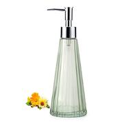 Dispenser Sapone Liquido Vetro per Bagno Cucina Dosasapone con Pompa 10oz/300ml Verde