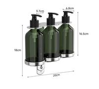 Dispenser sapone manuale da parete verde con supporto per gel doccia per shampoo