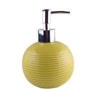 Dispenser Sapone Ricaricabile Distributore di sapone in ceramica con pompa per bagno, ufficio, bottiglia liquido decorativa Dosatore Liquido(Yellow)