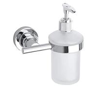 Dispenser sapone tesa Luup, metallo cromato, autoadesivo, tecnologia di montaggi
