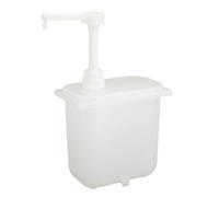 Dispenser Sciroppo Pompa Manuale Compatto con Coperchio Corpo Rettangolare Beccuccio Orizzontale Base Piatta Resina PC per Porzioni Uniformi E Spazio, 2 Litri