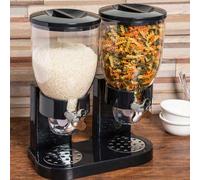 Dispenser Storage Dosatore Distributore Erogatore Cereali Pasta Caramelle Dolci Frutta Secca con Rotella Doppio Contenitore da 8 lt e Dosatore Interno La colazione è il pasto più importante della gior