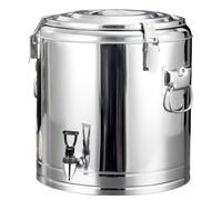 Dispenser termico per bevande in acciaio inox, contenitore termico per bevande con rubinetto per acqua calda e fredda, ideale per catering, tè, caffè, zuppe, capacità 40 l