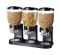 Dispenser triplo for cereali - Dispenser commerciale for alimenti secchi con 3 contenitori for animali domestici, for l'organizzazione di cucina e dispensa(Black)