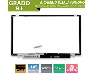 Display 14,0 compatibile con HP 14-AC100NX 4FA75UAR W8F55LP [30pin 1366x768]