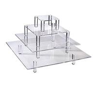 Display 4 Piani Buffet 50/40/30/20 Cm Trasparente Acrilico - 1 Unità