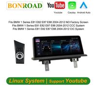 Display Bonroad da 10,25 pollici con Linux e Carplay per BMW Serie 1 120i E81 E82 E87 E88 2004-2012, compatibile con sistemi CCC CIC iDrive, Android Auto e YouTube Stereo