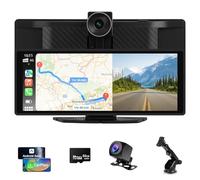 Display Carplay da 10,26 pollici - Display wireless Android Auto Car Play con dashcam 4K, telecamera posteriore 1080P, touchscreen IPS, Bluetooth Mirror Link, schermo diviso, radio FM/AUX, 64G TF
