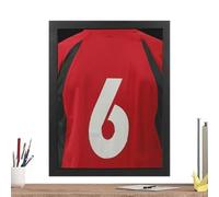 Display con cornice per magliette da calcio, scatola per profonde, cornice per magliette in legno nero, vetrina montabile a parete per maglie, cimeli sportivi