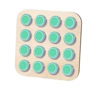 Display Copri Bottiglie - Supporto Quadrato Tappi Birra Espositivo - Vassoio Portatappi in Legno da 16 Posti Decorativo per Scrivania Mensola Soggiorno Camera Regalo Compleanno Unisex Collezionisti