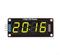 Display digitale a tubo LED con uscita a 4 cifre e interfaccia per TM1637 ottimizzata per ambienti a microcontrollore a bassa potenza (giallo)