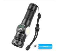 Display Digitale Bianco Fascio Torcia 100000 Lumen USB Ricaricabile Zoom Focus