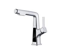 Display digitale della temperatura Rubinetto del bagno Rubinetto intelligente Rubinetti for lavabo in ottone Acqua calda fredda Estrarre il sollevamento for il lavandino del bagno(Silver)