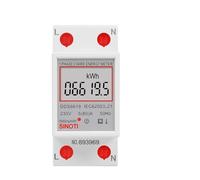 Display digitale LCD monofase a due fili Wattmetro Consumo energetico Contatore elettrico di energia kWh AC 230V 50Hz Guida Din elettrica(DDS6619-008)